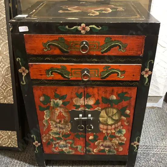 Small Chinese Painted Side Cabinet