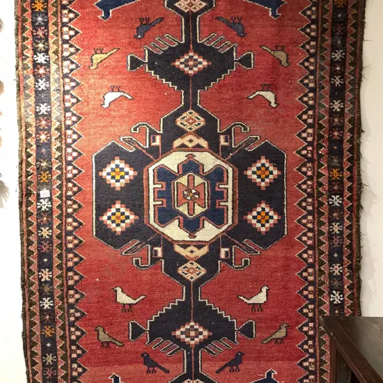 Persian Rug with Medallion and Birds