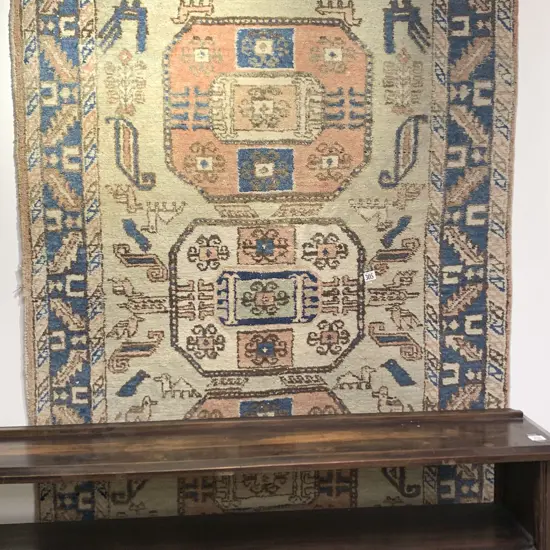 Caucasian Rug with Three Octagonal Medallions (Faded)