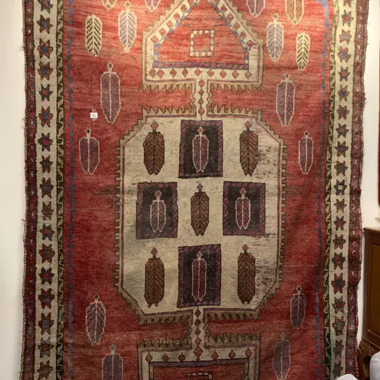 Large Persian Rug with Stylized Leaf Motifs