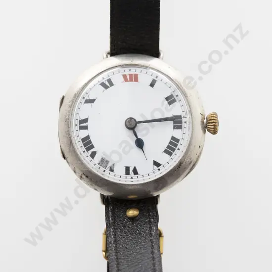Early C20th .925 Silver Cased Gents Wrist Watch