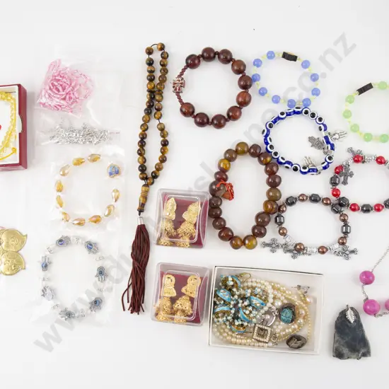 12 Various Crystal Bead Bracelets and assorted jewellery