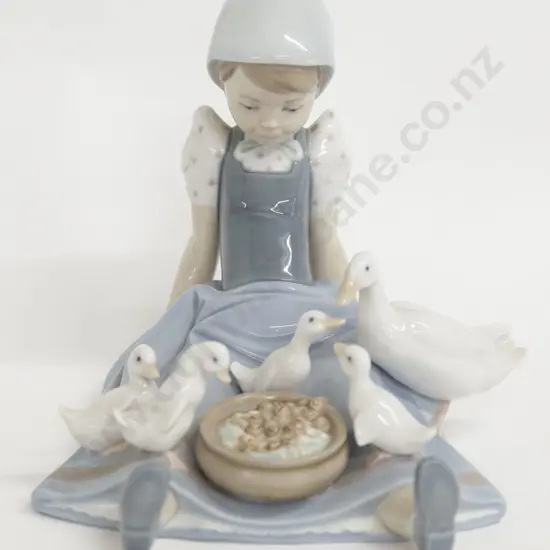 Lladro Figure of Girl with Ducklings