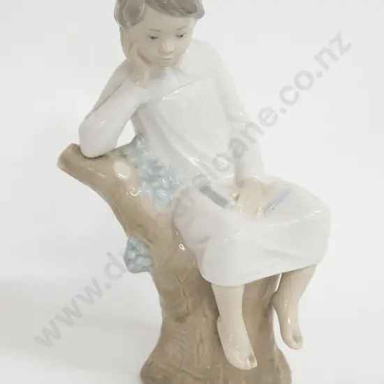 Lladro Figure of Boy on Tree