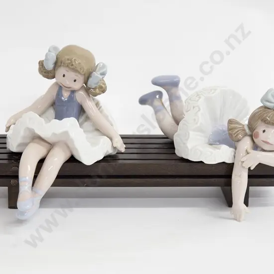 Two Lladro Ballerinas on Stand