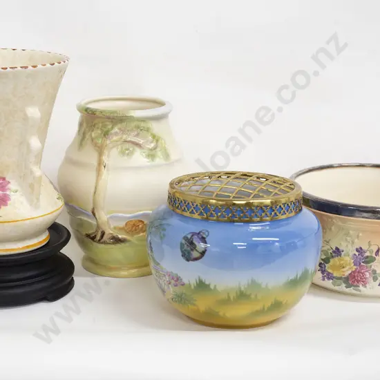 Rose Bowl Together with Two Mid Century Vases etc