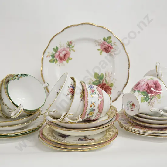 Nine Assorted Fancy China Duos and Trios etc