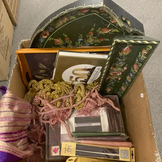 Quantity of Assorted Decorative Homewares Including Mason D'or Pleated Curtains