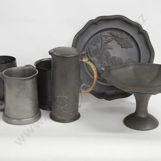 Box of Pewter Ware