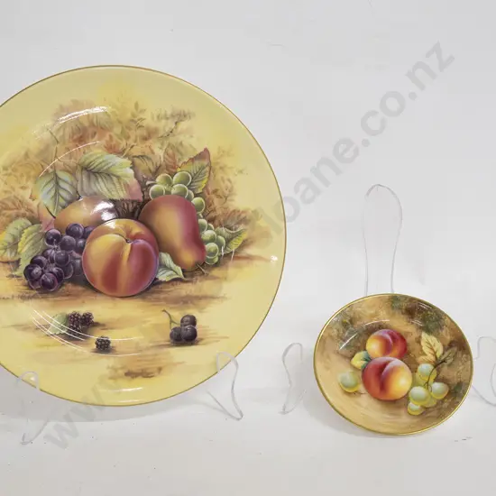 RW Painted Dish Aynsley Orchard Gold Plate