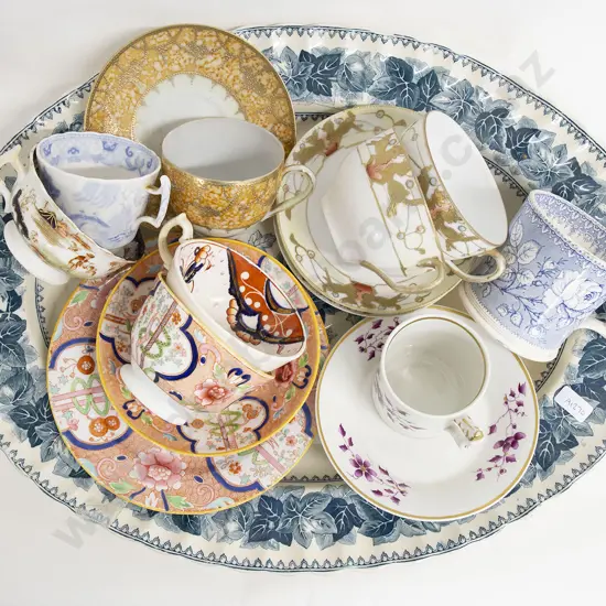 Vict Meat Plate and Selection Assorted Tea China