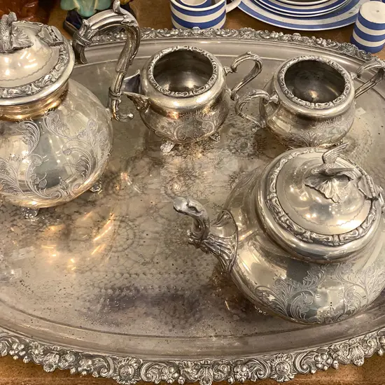 Silver Plated Five Piece Tea and Coffee Set