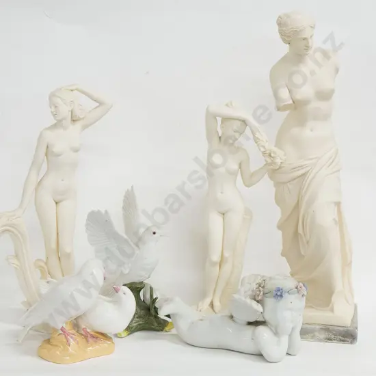 Six Various Figure and Bird Ornaments