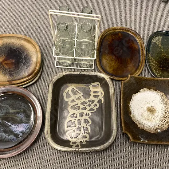 Box with Milk Bottles and Pottery