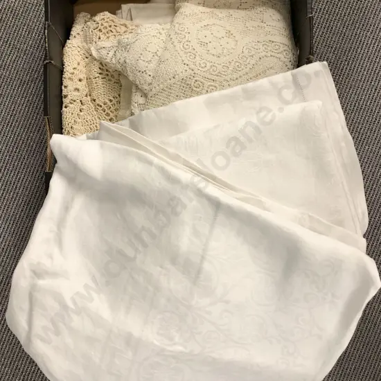 Box of Vintage Table Linen
