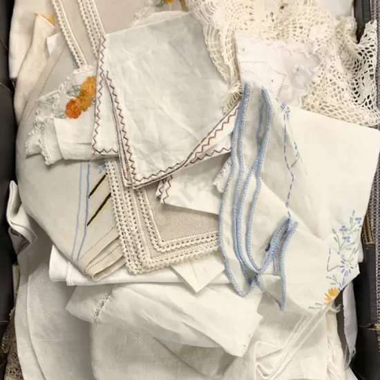 Box of Vintage Table Linen