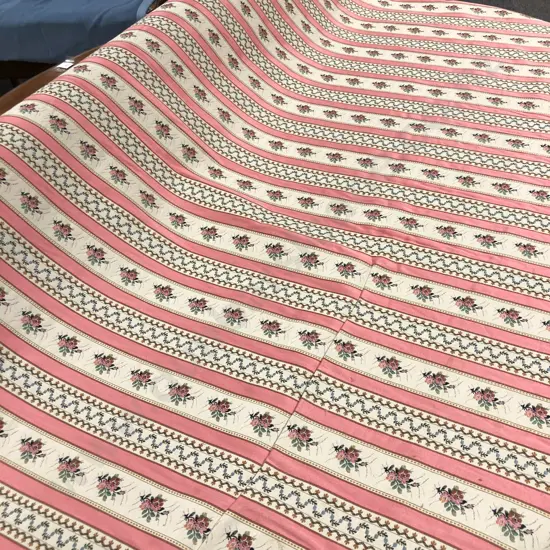 Bolt of Floral Striped Fabric