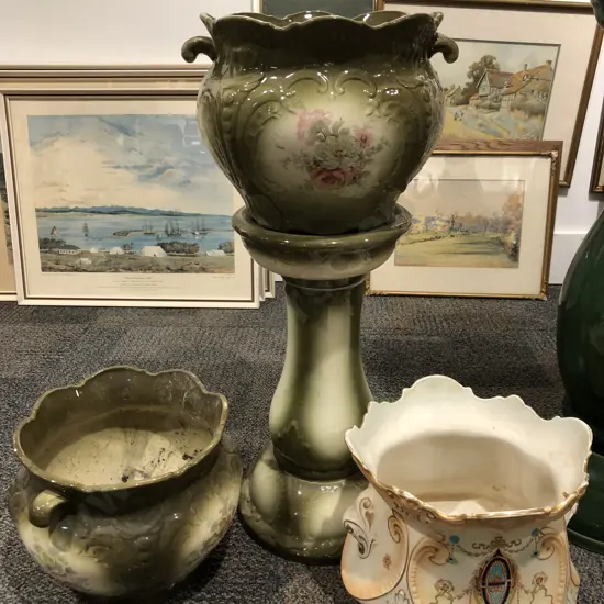 Planter and Stand and Two Other Planters