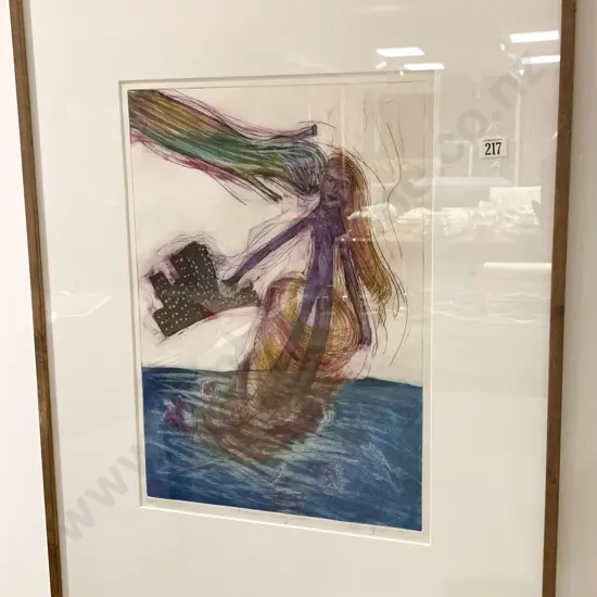 Charo Oquet Etching "Whisked Away"