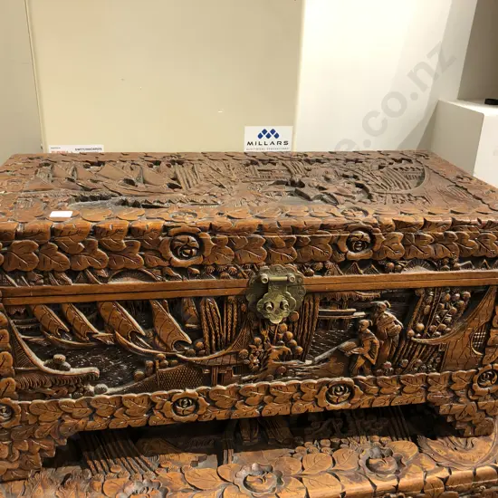 Small Carved Camphorwood Chest