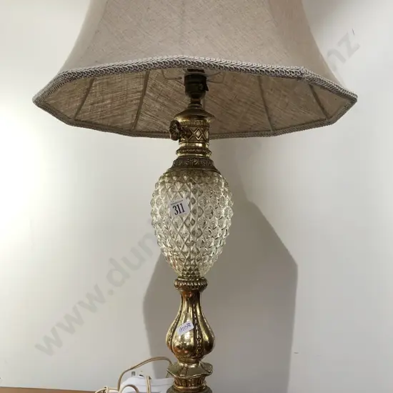 Brass and Glass Table Lamp