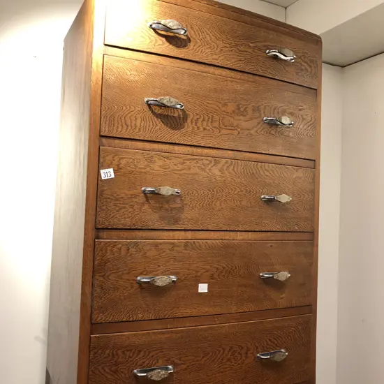 Oak Five Drawer Chest