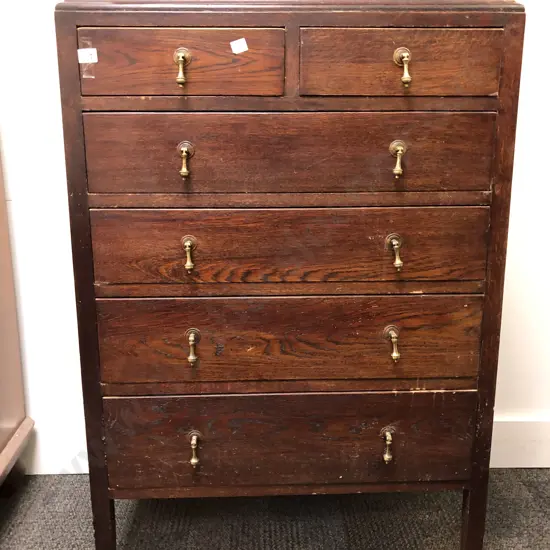Oak Six Drawer Chest