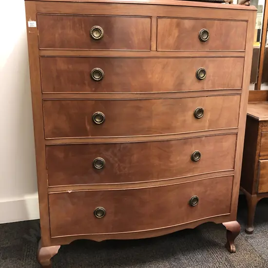 Mahogany Serpentine Chest (sun faded)