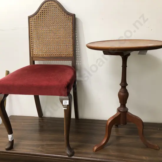 Wine Table and Wycombe Cane Back Bedroom Chair