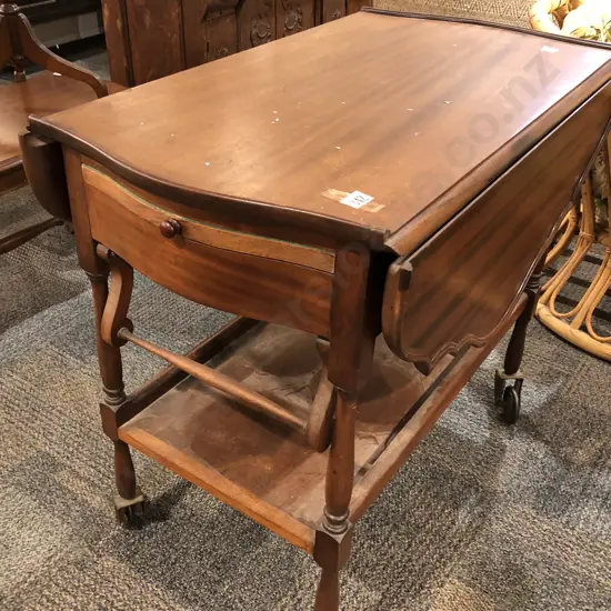 Mahogany Drop Side Tea Trolley