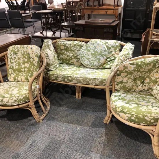 Three Piece Cane Conservatory Suite