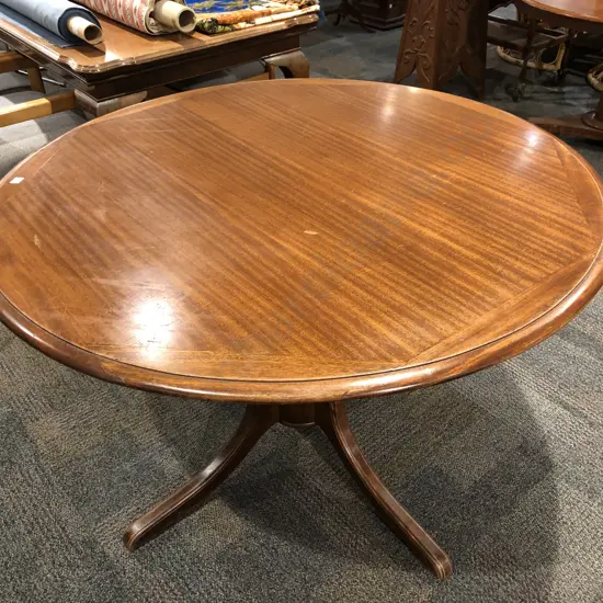 Mahogany Circular Pedestal Base Dining Table