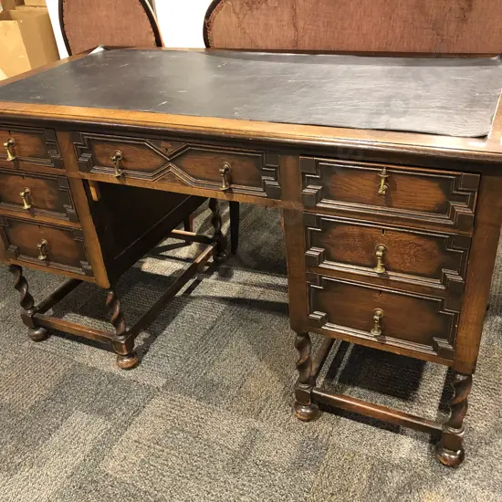Charles II Style Oak Kneehole Desk