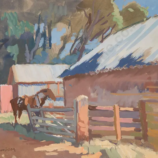 Sydney Lough Thompson (1877-1973) - Horse & Stables