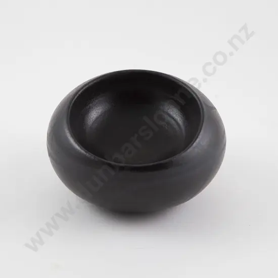 Anneke Borren Black Flattened Orb Bowl