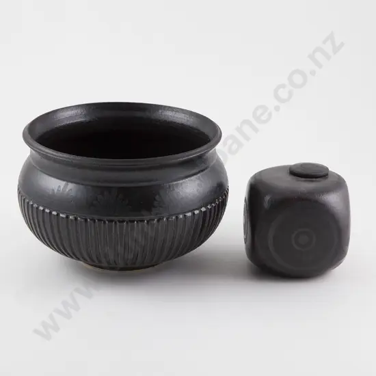 Anneke Borren Half Lobed Circular Bowl & Lidded Cube (2)