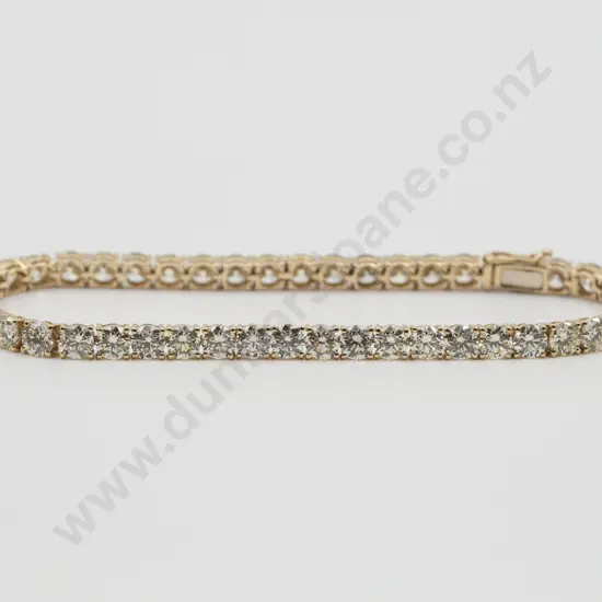 14ct Yellow Gold 46stone Diamond Tennis Bracelet