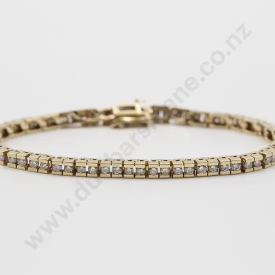 14ct 70stone Diamond Tennis Style Bracelet