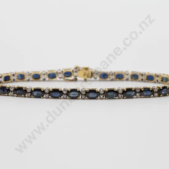 18ct 81stone Sapphire and Diamond Tennis Style Bracelet