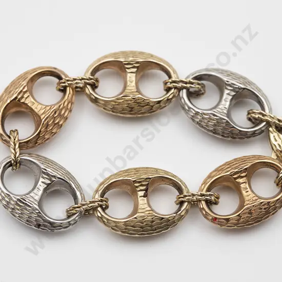 Italian 9ct Tri-Colour Gold Bracelet