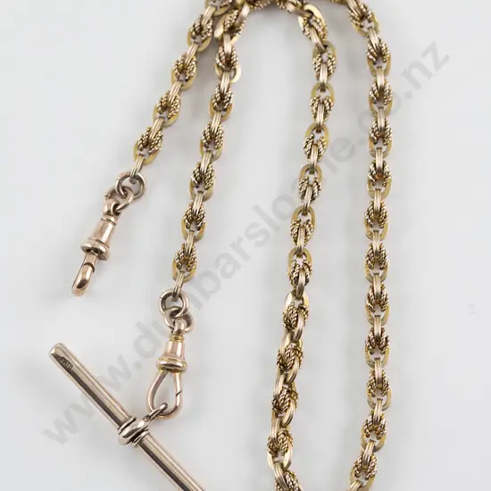 Early C20th Edwardian 9ct Rope Trace Link Albert Chain