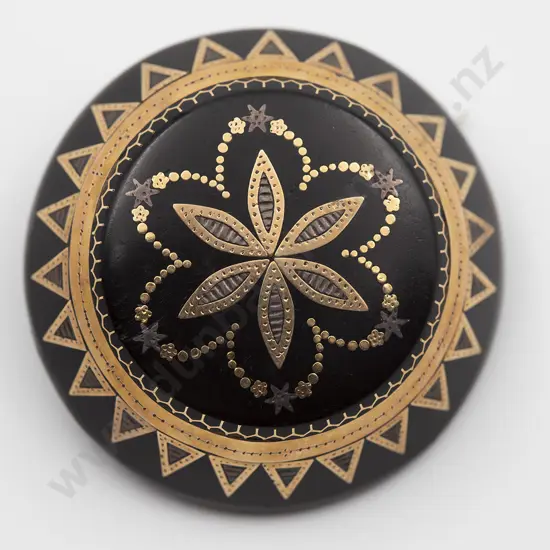 Victorian Pique Tortoise Shell Brooch