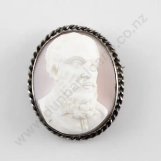 Victorian S/S Framed Cameo Portrait Brooch