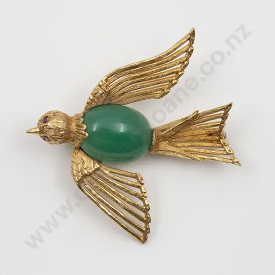 9ct Sculptured Bird Brooch