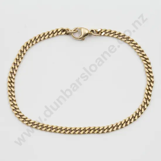 14ct Modern Flat Curb Link Bracelet