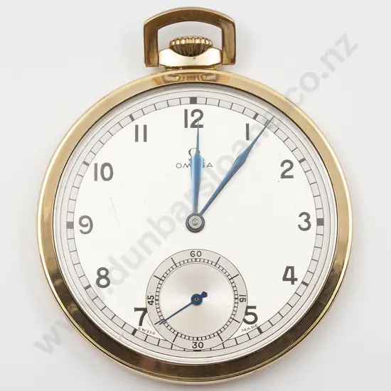 C1920 Omega Gold Plated Open Face Lever Wind Pocket Watch