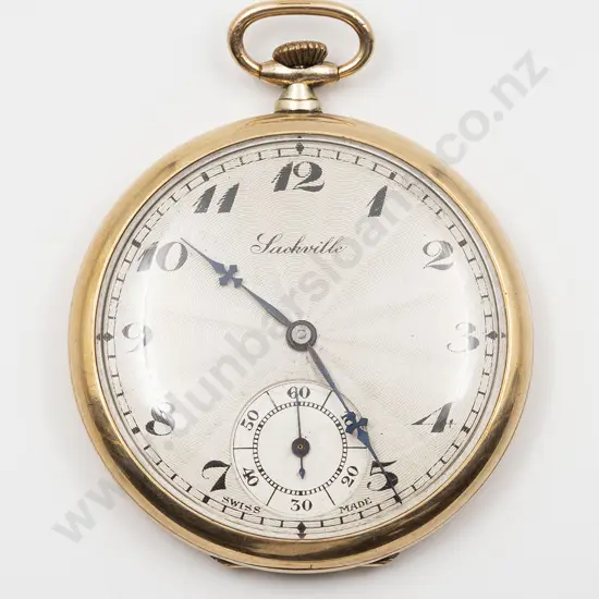 C1930 Sackville Gold Plated Open Face Lever Wind Pocket Watch