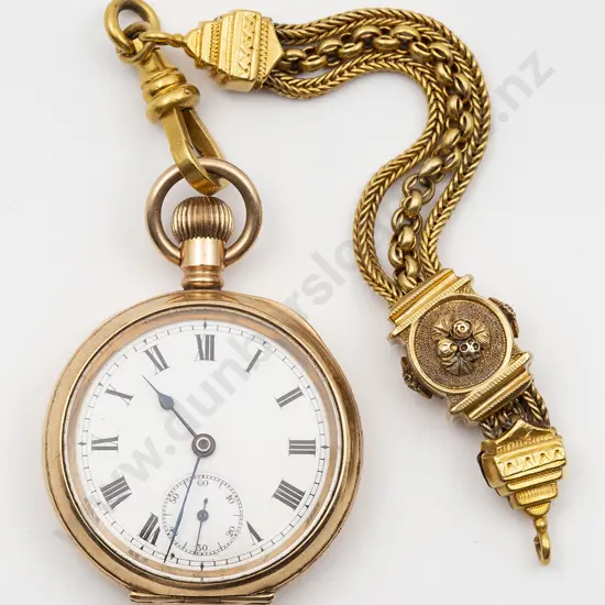 C1904 Gold Plated Open Face Lever Wind Small Pocket Watch