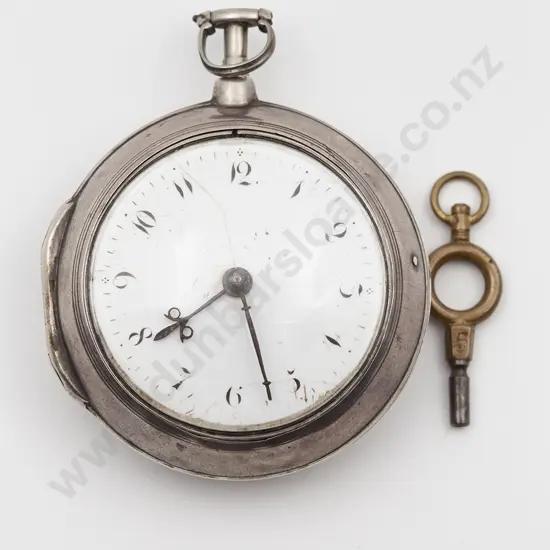S/S Pear Cased Open Face Key Wind Pocket Watch
