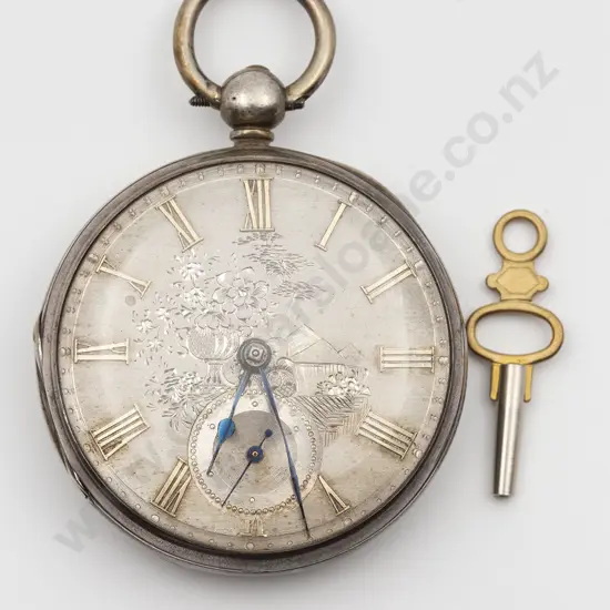 S/S Open Face Key Wind Pocket Watch